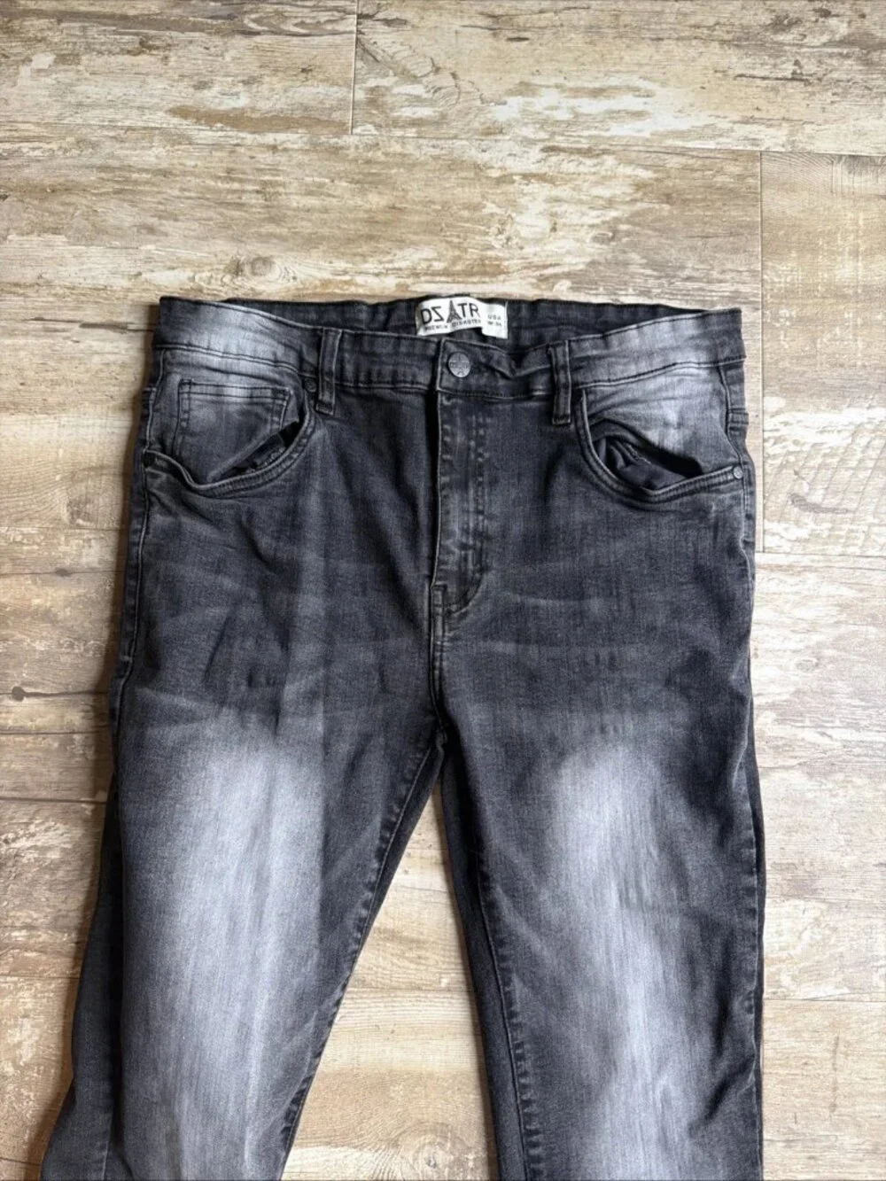 Premium Disaster DZTR Slim Fit Distressed Black Jeans Men’s 34x30